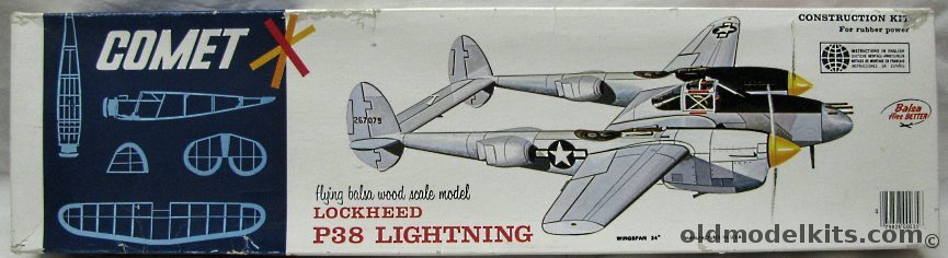 Comet Lockheed P-38 Lightning - 34 inch Wingspan Flying Model, 3504 plastic model kit